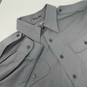 Defense Logistics Agency Button Down Shirt Long Sleeve Gray 510 Size 17.5/34‎
